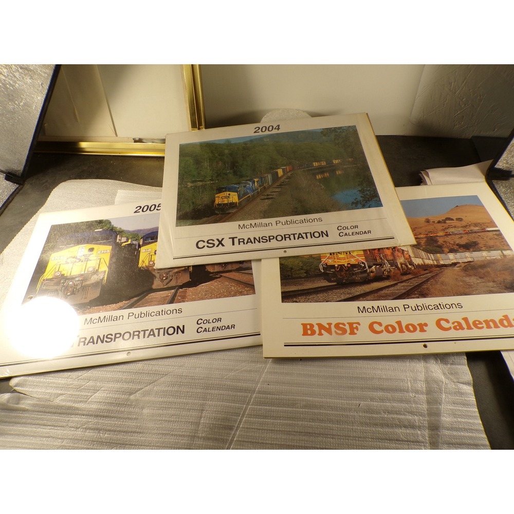 McMillan Publications 2004 2005 CSX BNSF Railroad Color Calendar Lot of 3